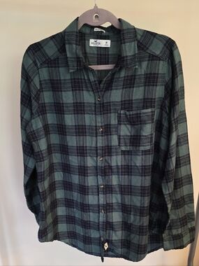 Hollister Plaid Boyfriend-fit Button-down Shirt